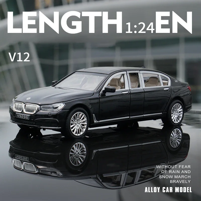 1:24 BMW 760LI Car Model Alloy Car Die Cast Toy Car Model Pull Back Children's Toy Collectibles gift