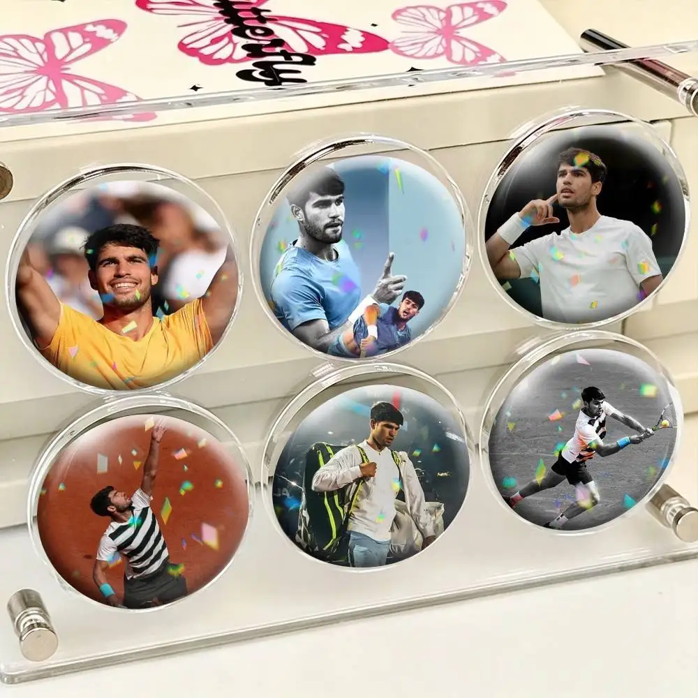 Tennis player-Carlos Alcaraz 25mm 32mm 44mm 58mm 75mm Brooches Badges Pins for Accessories Gift