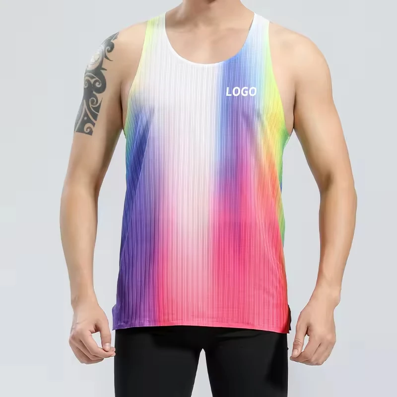 

Мужские сверхлегкие бесшовные майки, супер дышащая майка для марафона, профессиональный материал для легкоатлетических игр, спортивная рубашка