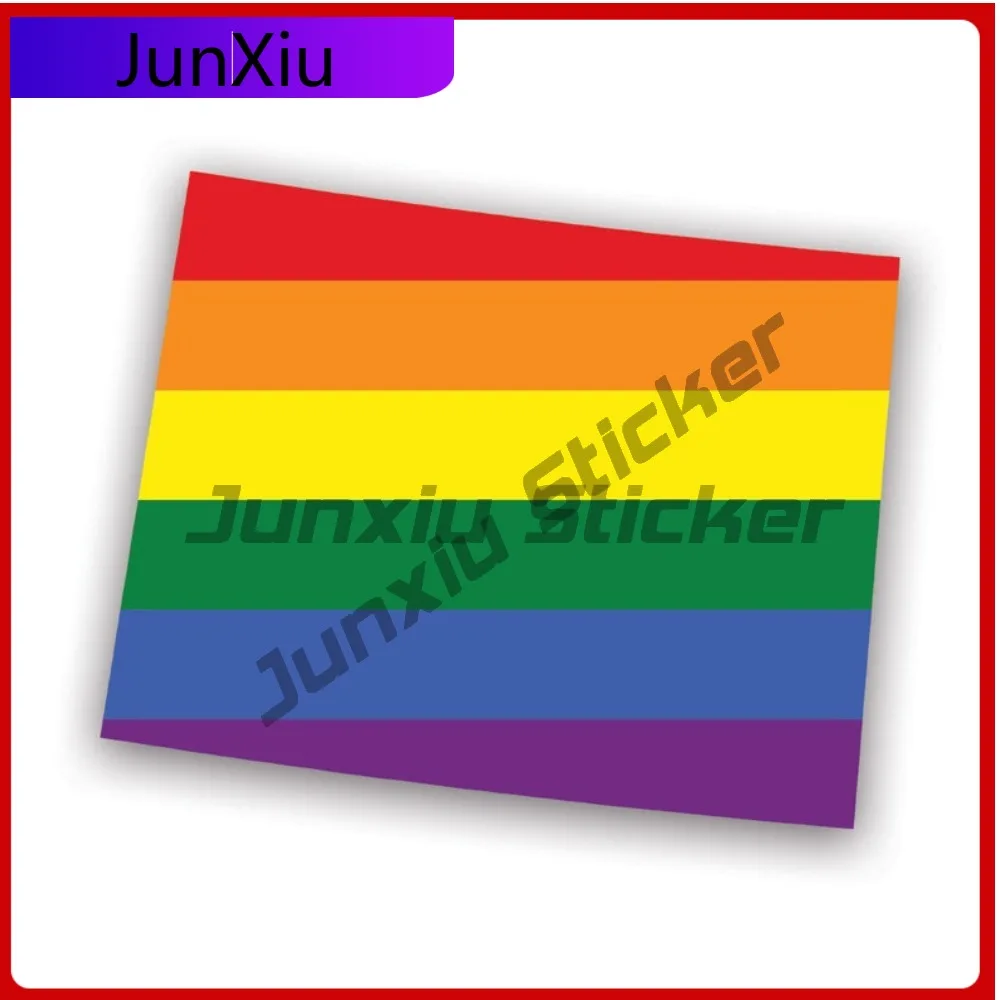 

Trendy Cartoon Wyoming State Shaped Gay Pride Rainbow Flag Sticker Uv Protected Decalslgbt Lgbtq Lgbtqia Community Wy