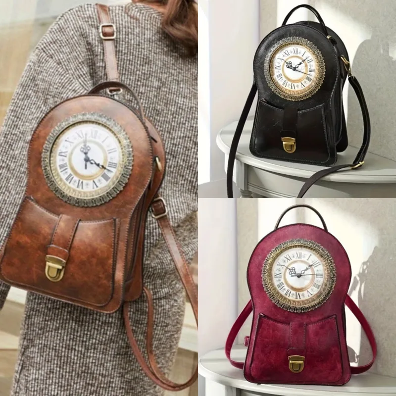 

3D Clock Bucket Bag Design Handbag PU Y2K Mobile Phone Bag Temu Fashion Personalized Clock Diagonal Cross Creative Shoulder Bag