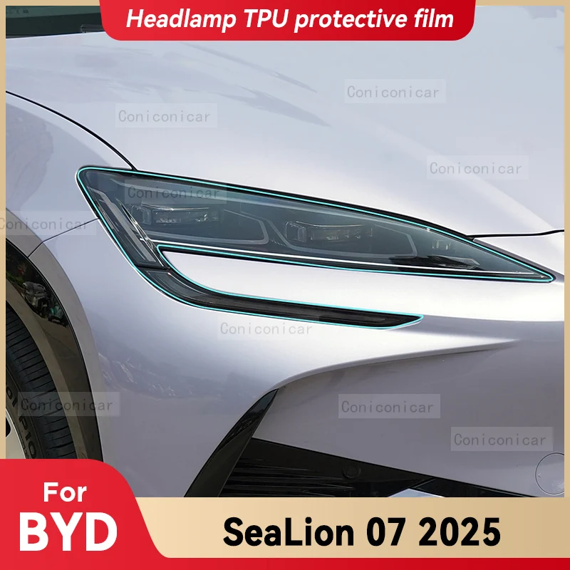 

Для BYD Sealion 07 EV 2025, автомобильная фара, прозрачная защитная пленка из ТПУ, передняя световая наклейка, изменение цвета, аксессуары