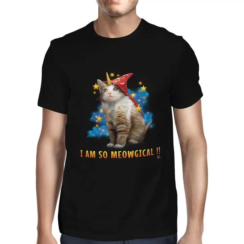 Mens I'm Am So Meowgical Unicorn Cat T-ShirtUnisex Women's Summer Cotton Luxury Brand Retro OversizedGraphic Y2K vintage 