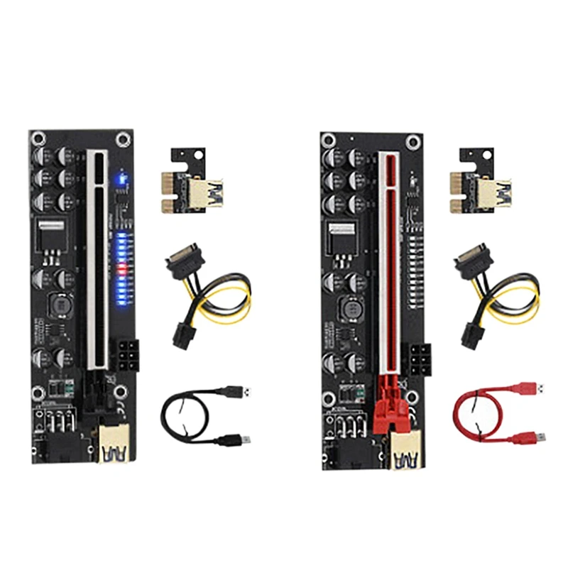 2 шт. V011pro PCIE Riser Card PCI Express 1X To 16X GPU Riser USB 3.0 SATA Кабель-адаптер для майнинга Ethereum ETH