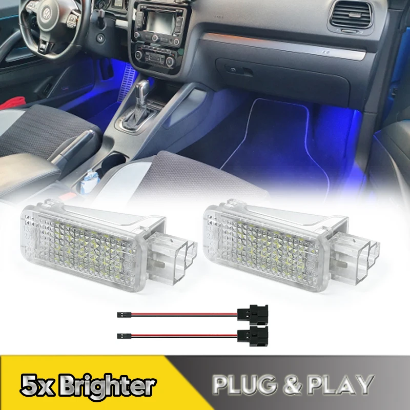 

2Pcs Canbus LED Footwell Light Luggage Door Courtesy Lamps For Skoda Octavia Fabia Superb Rapid Yeti Kamiq Scala Citigo Roomster