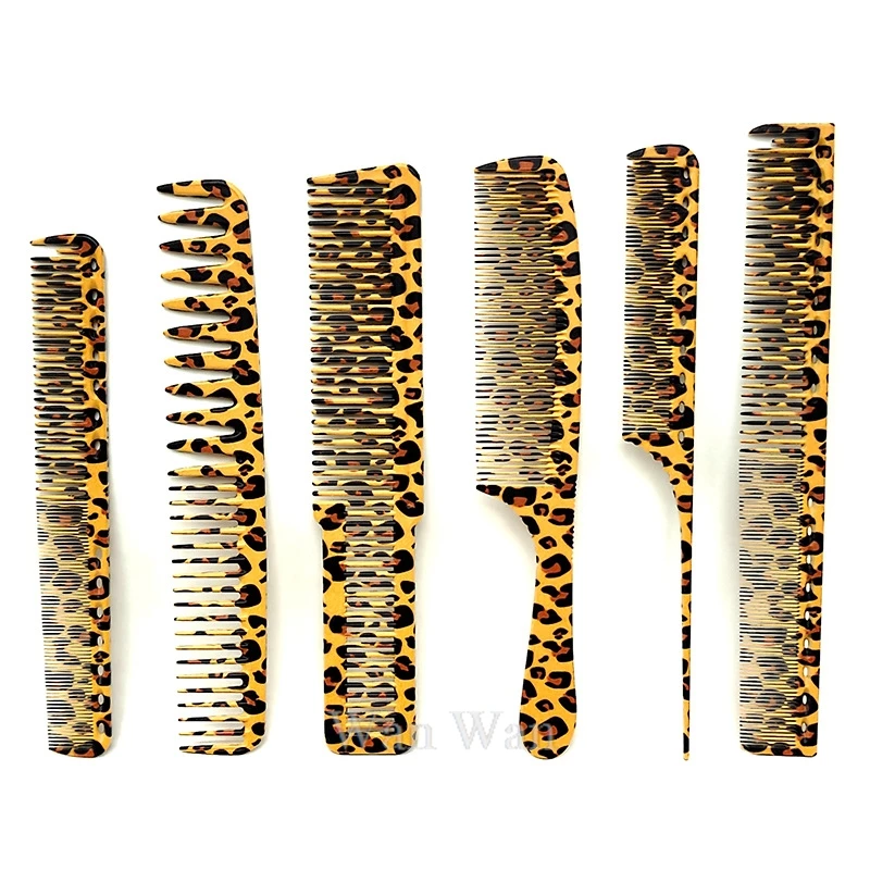 New Leopard Print Hairdressing Comb 102 339 345 Hair Salon Hair Cutting Combs Barber Men's Short Hair Trimmer Haircut Hairbrush