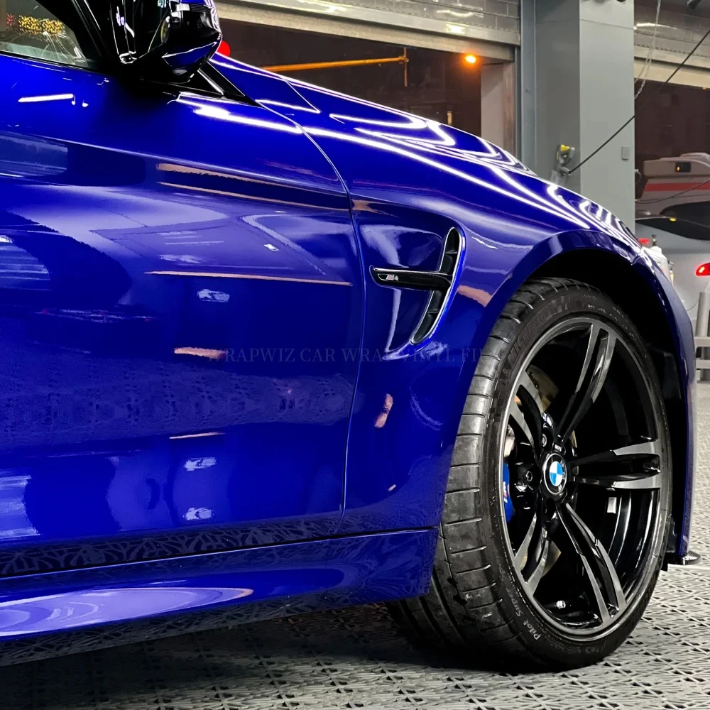 Wrapwiz perolado paixão azul acabamento suave filme de mudança de cor do carro envoltório de vinil filme removível decorativo envoltório de vinil do veículo