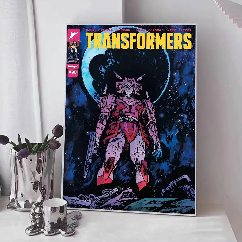 Vintage Classic T-Transformers Comic-inspirierte Auto-Roboter-Poster, ausgefallener Wandaufkleber für Wohnzimmer, Bar, Dekoration, Wanddekoration – Detail 13