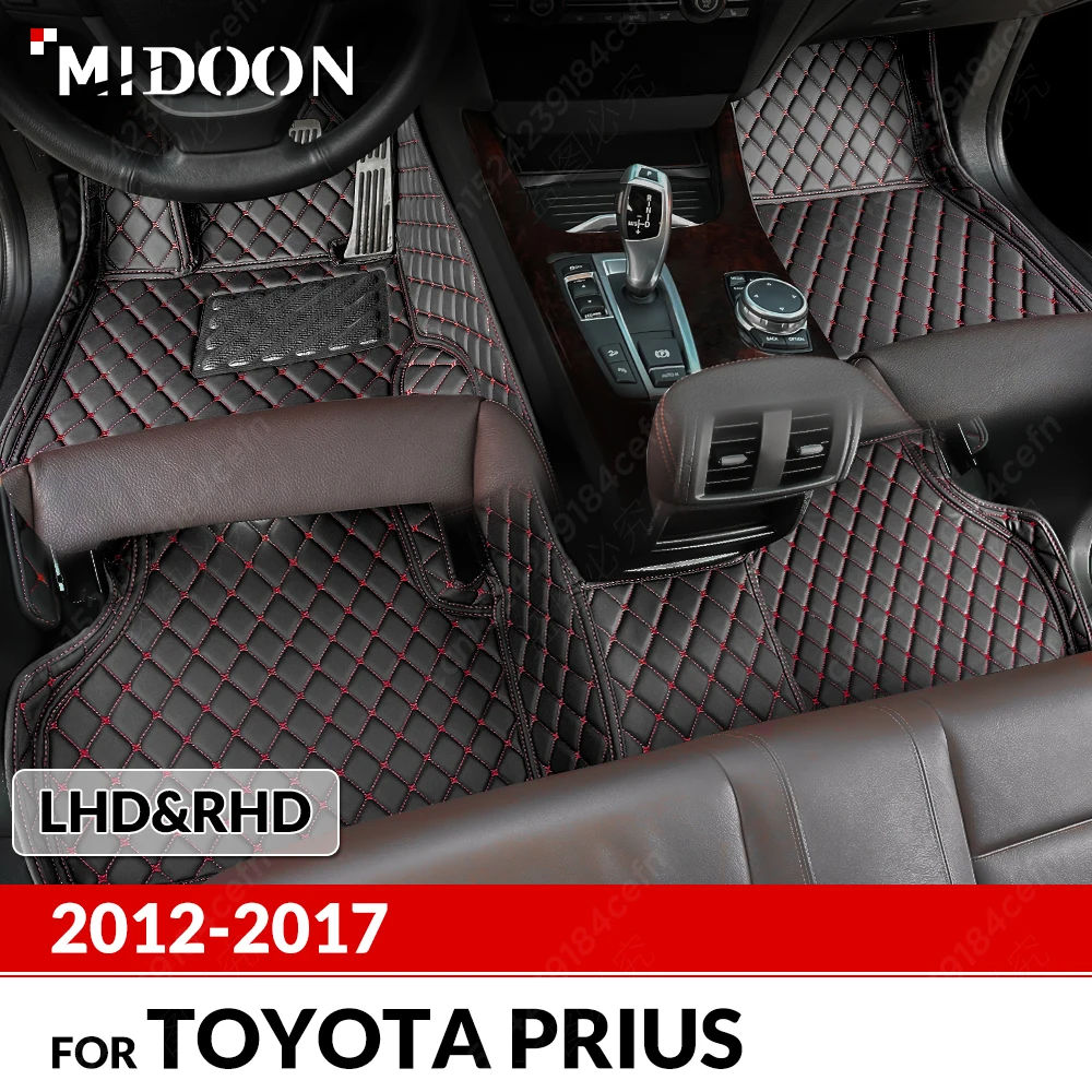 

Автомобильные коврики для Toyota Prius 2012 2013 2014 2015 2016 2017, изготовленные на заказ автомобильные подушечки для ног, автомобильный ковер, аксессуары для интерьера