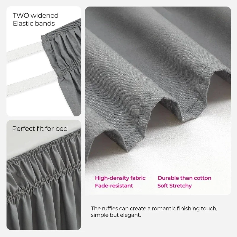Double Elastic Belt Bed Skirt College Dormitory Without Surface Bedding Pleated Heighten Versatile Bed Apron Surrounding Design