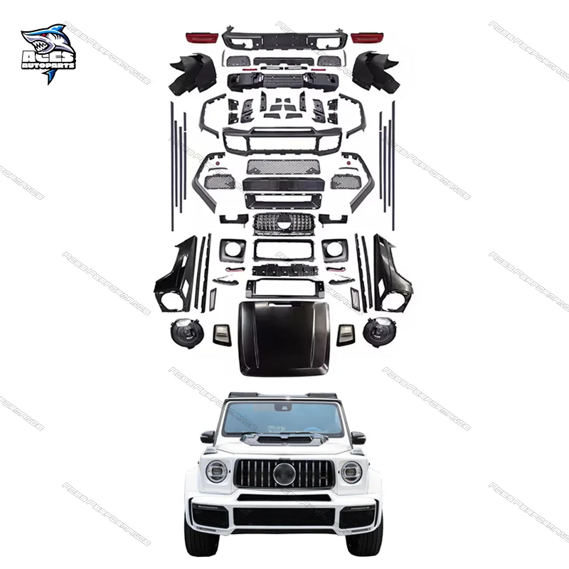 

ПП Bodykit для Mercedes Benz W463 G350 G500 G550 G63 AMG to W464 B Style Автомобильные бамперы Капот Фары Задние фонари Комплект кузова