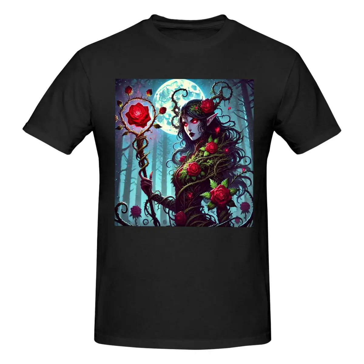 Nyra Bloodthorn - Vampiric Sorceress Of Thorns Men T-Shirt Classic Plus Size T Shirts Men's O-Neck Cotton Tees Short Summer Male