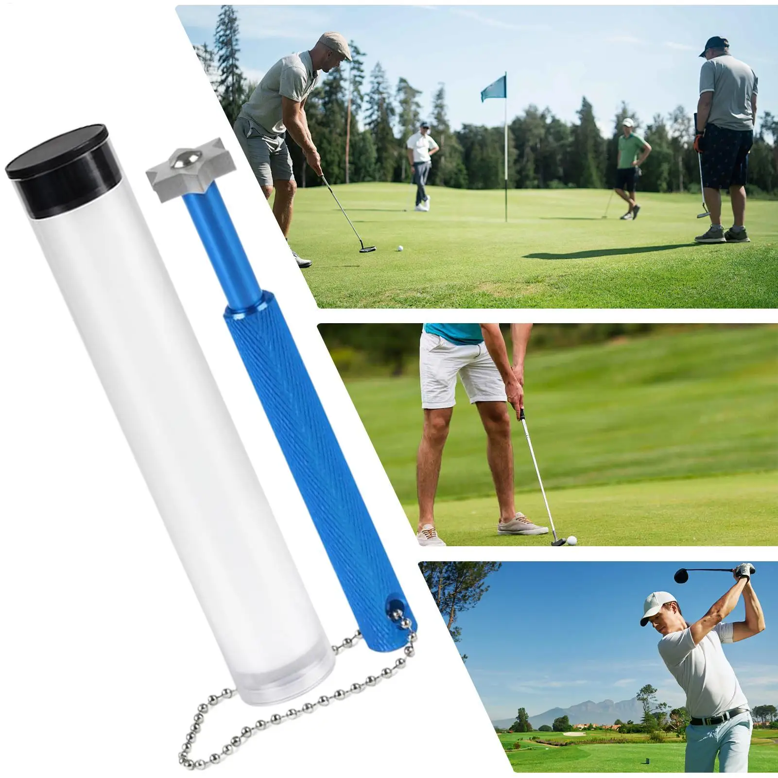 

Golf Groove Sharpener Ergonomic Club Groove Sharpener Cleaner Tool Adjustable Golf Cleaning Aid With Anti-Loss Wrist Strap For