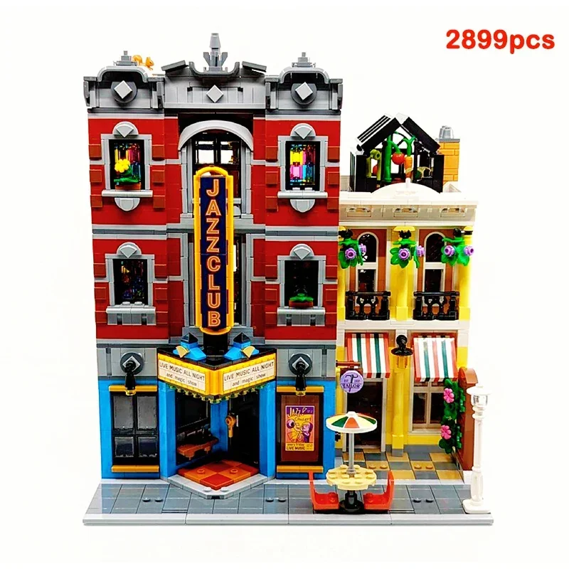 Street Views Architecture Jazz Club Compatible 10312 10251 10224 10211 10232 10185 10218 10243 10255 Building Block Gifts Bricks