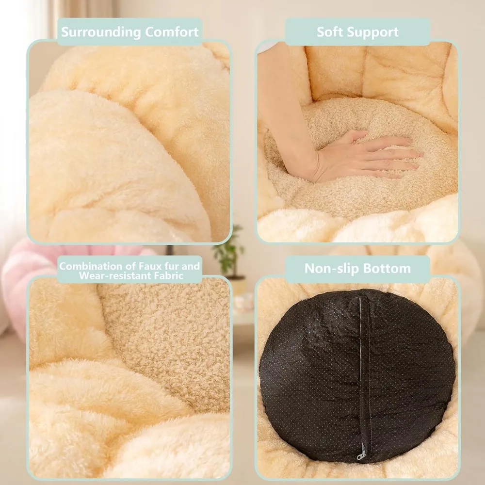 كرسي أريكة على شكل يقطين بين باج، كرسي بين باج مع حشو للمراهقين والأطفال الصغار، أريكة مريحة وكسولة للنوم والشقة والليفين #5