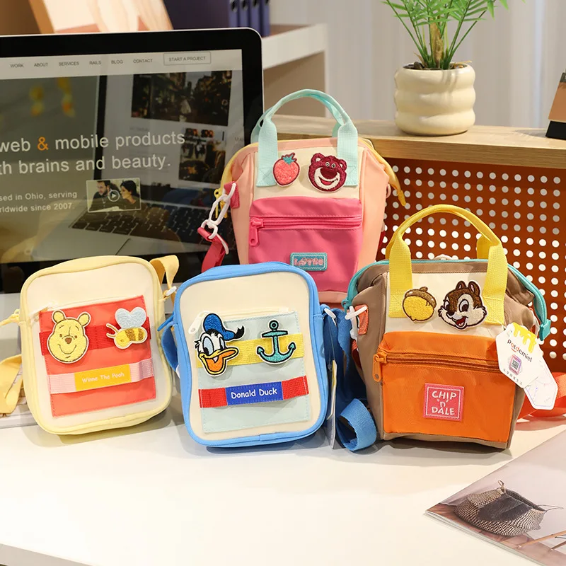 

Genuine Disney Strawberry Pooh Bear Chip & Dale Donald Duck Plush Backpack Essential for school travel