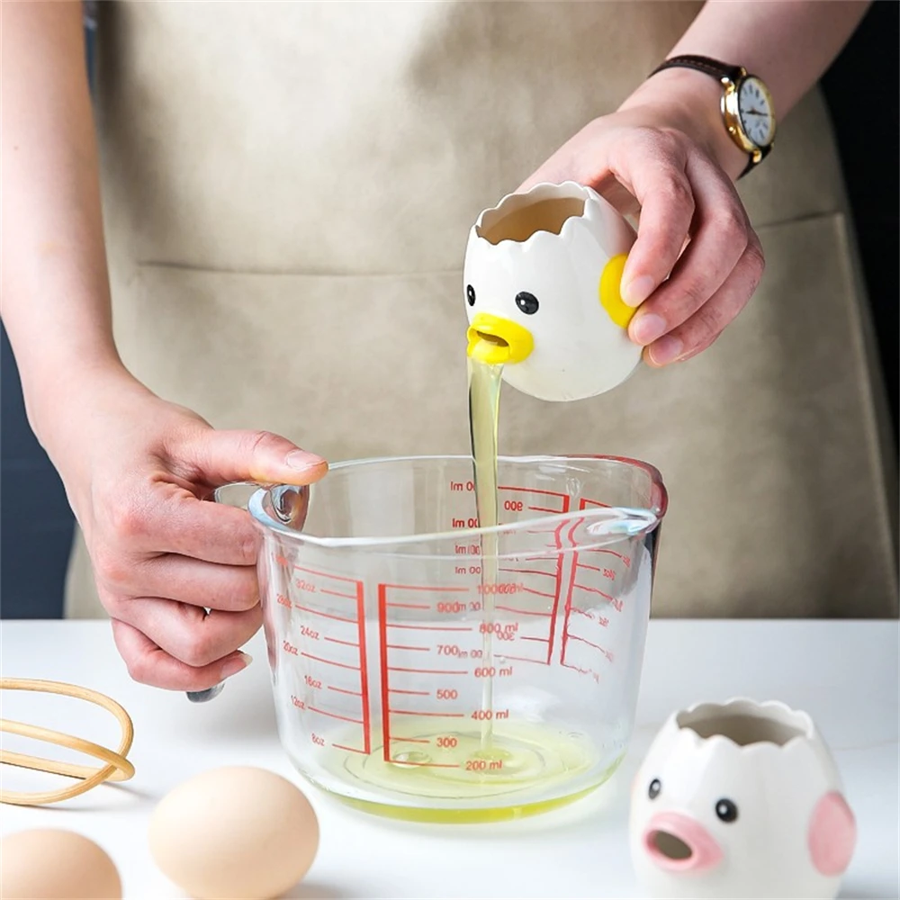 

Egges White Yolk Separator Tool Chicken Egg Yolk White Separator Ceramics Ceramic Cartoon Chick Egg Separator Kitchen Gadgets