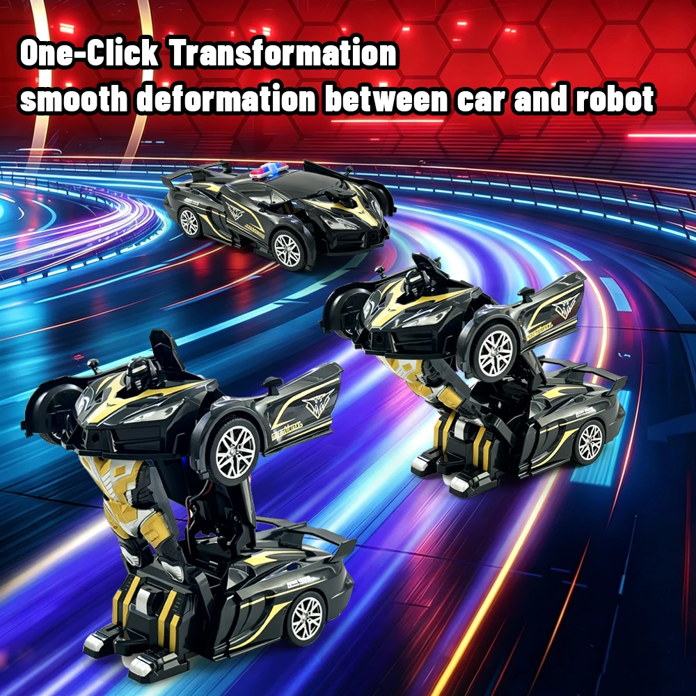 Bat-Shaped Transforming Remote-Controlled Car Toy for Boys 4-7 Years Old 2.4GHz with Dual-Color Lights Rapid 360° Rotation And O