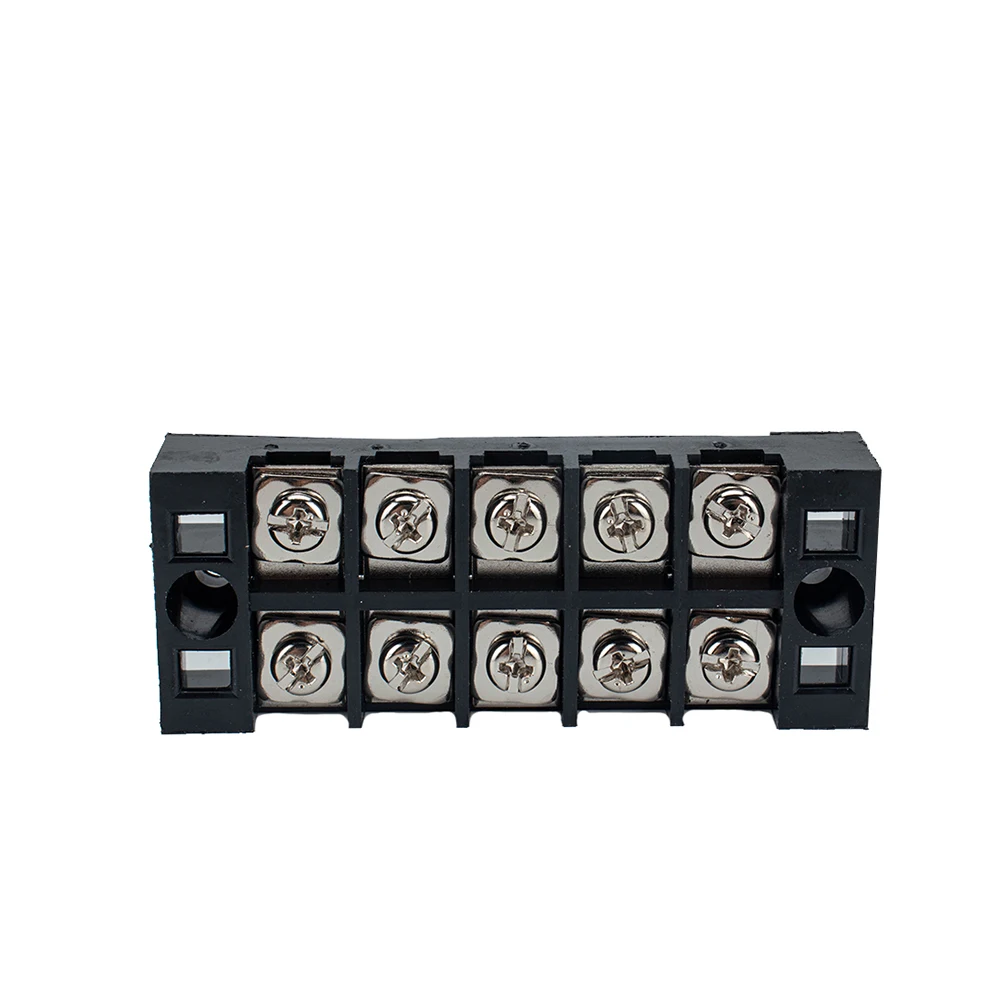 

5 set 5P Terminal Block Double Connector Strip 5 Positions Barrier Screw Terminals Insulated Safety Cover Easy Install