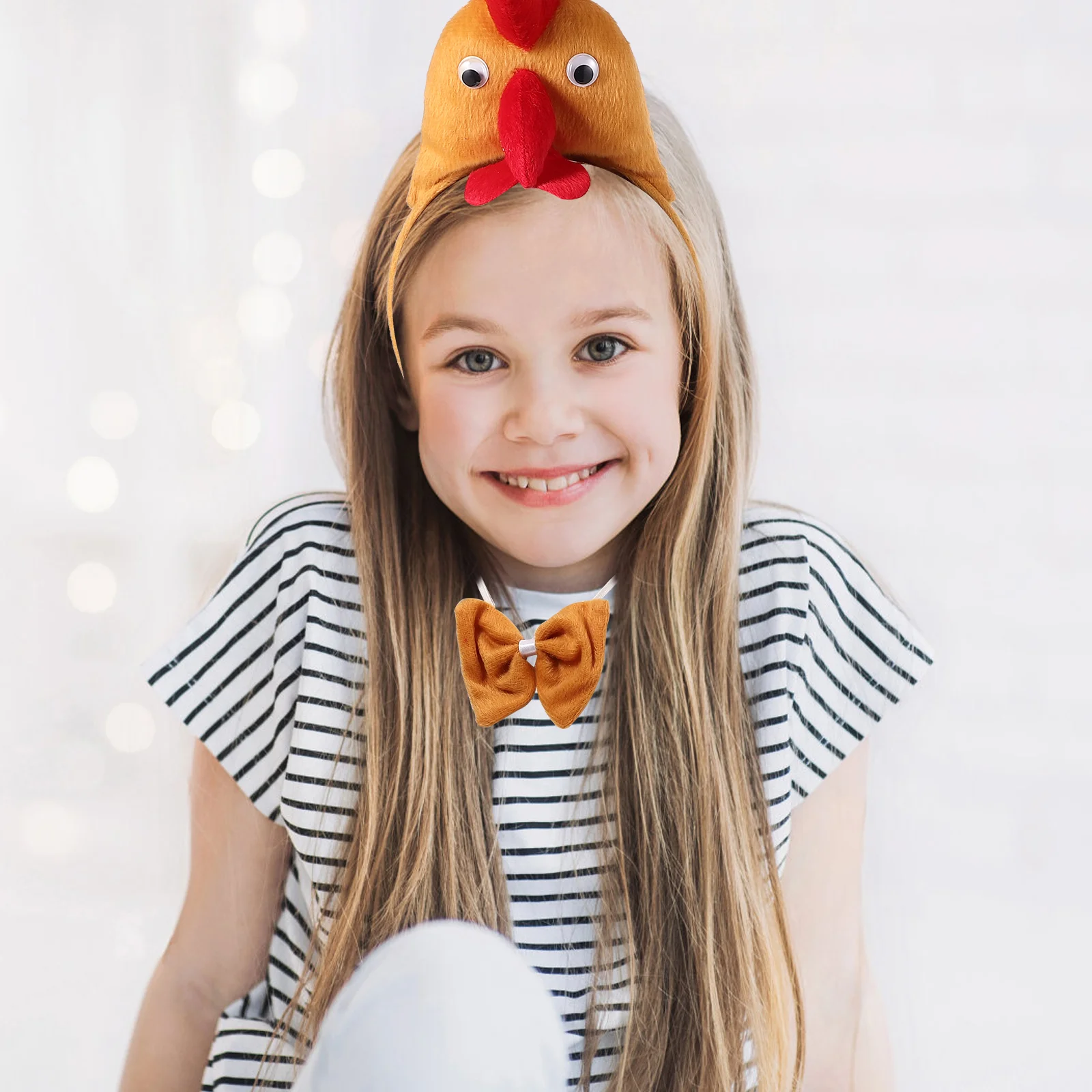 Three-dimensional Chicken Three-piece Set Headband Festive Bow Tie Inflatable Halloween Costume