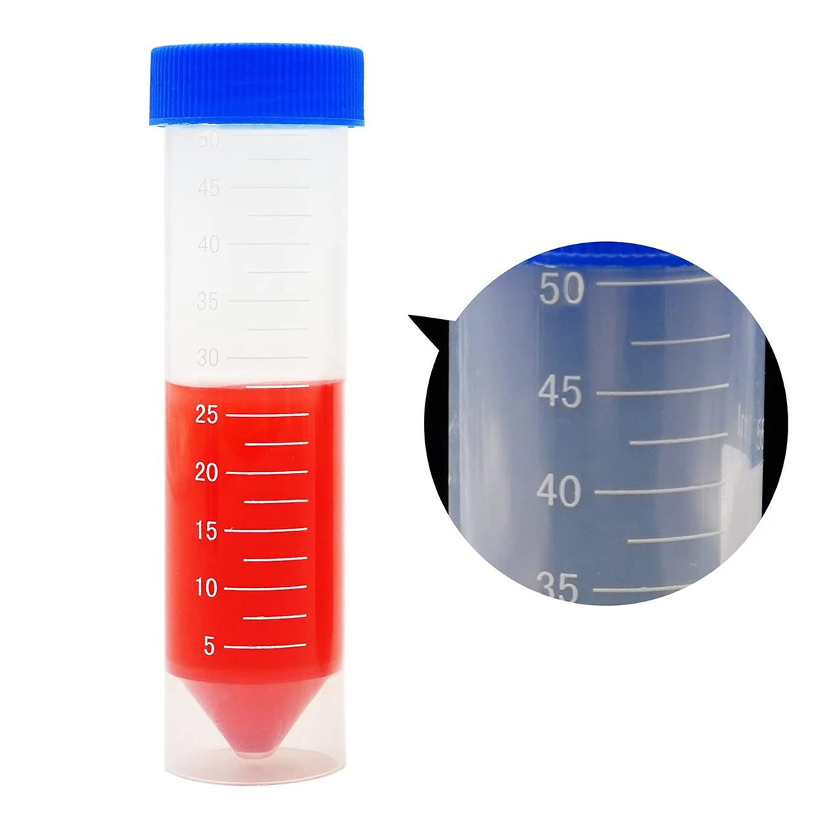 

10Pcs 50ml Centrifuge Tube Screw Cap Bottom Centrifugal Tube Laboratory Vial Sample Container Lab Supplies