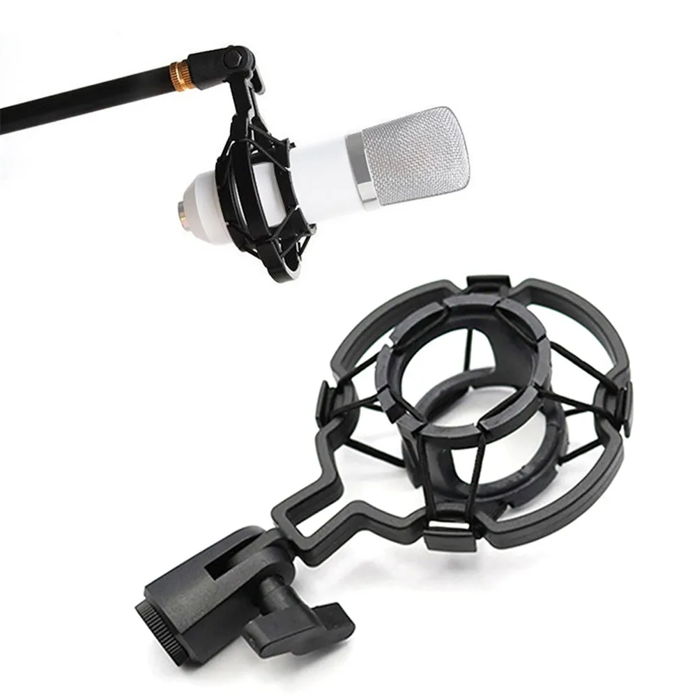 Universal Professional Condenser Microphone Mic Shock Mount Holder Studio Recording Bracket For Large Diaphram Mic Clip Black