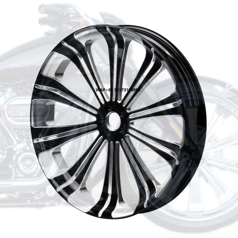 

Кованые глянцевые черные 3D-диски Hopero Custom из сплава для мотоциклов, передние и задние колеса для Softail Fat Boy 2018-2024