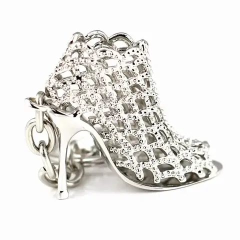 High Heel Crystal Rhinestone Keychains Shoe Keyring Charm Women Handbag Key Holder Girl Bag Pendant Jewelry Key Ring Pendant