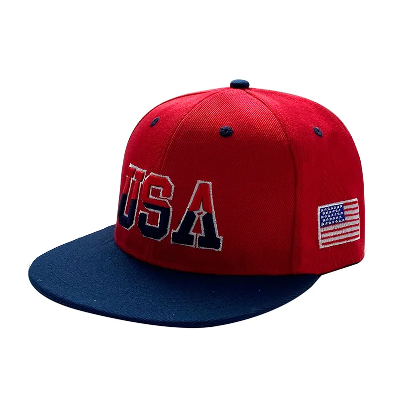 

USA Embroidered Baseball Caps Men's And Women's Casual Visor Hats Monogram Printed American Flag Street Hip Hop Hats