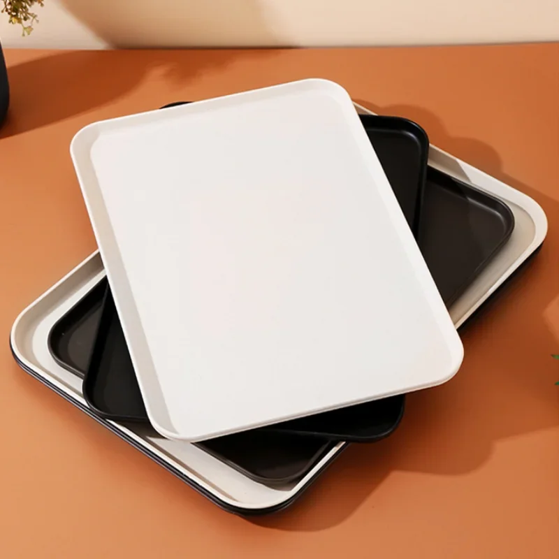 Rectangular Plastic Tray Hotel Restaurant Large Serving Trays Tea Water Dish Home Breakfast Bread Pan Coffee Table Organizer