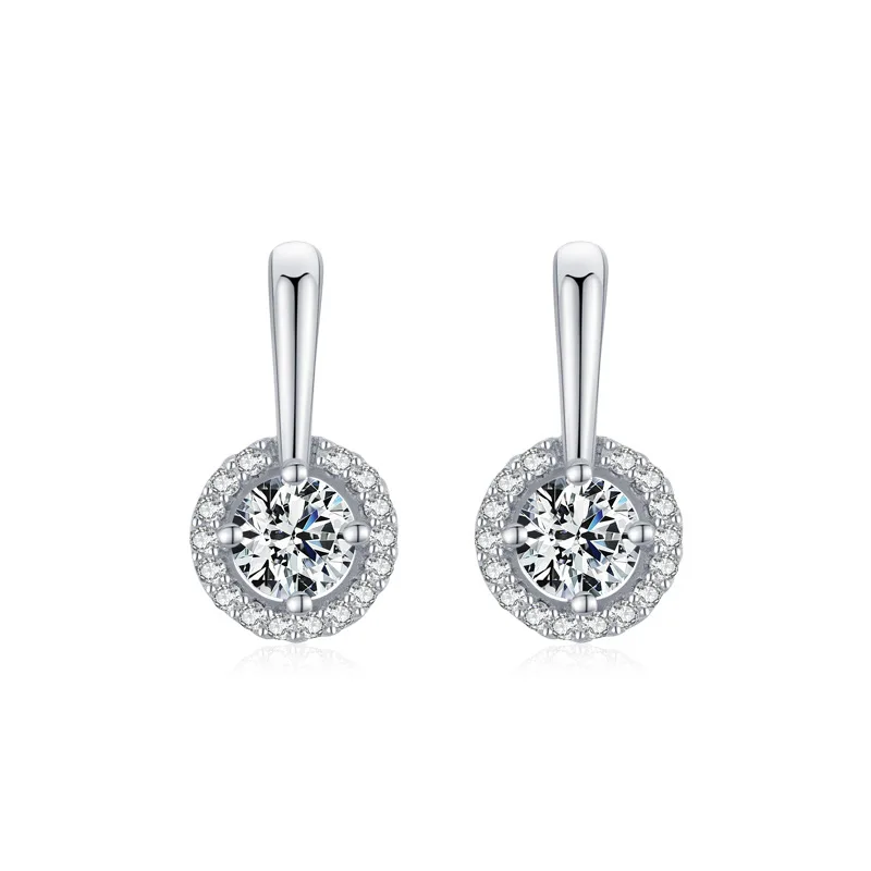 

Wholesale Sterling Silver 925 Women's Popular Round Stud Earrings Zircon