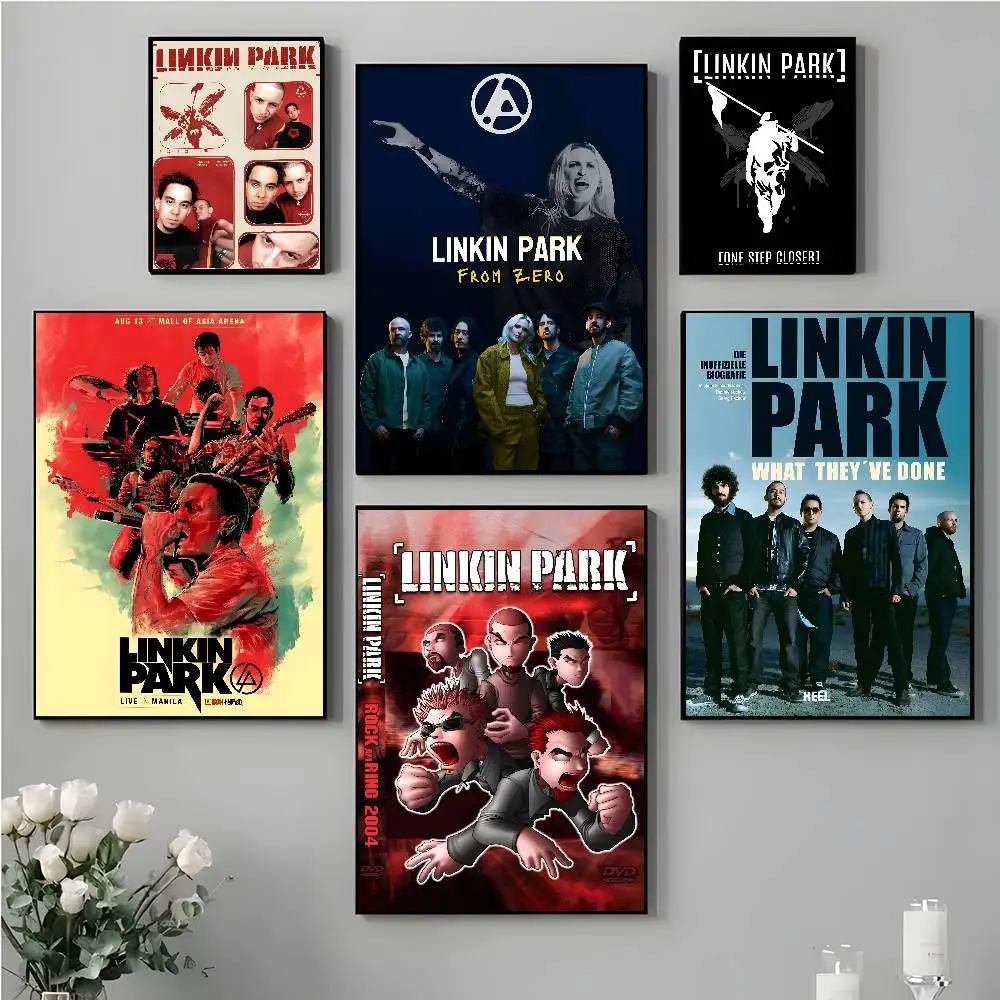 Band L-Linkin Cooles P-park Poster, selbstklebende Kunst, wasserfester Papieraufkleber, Kaffeehaus, Bar, Zimmer, Wanddekoration