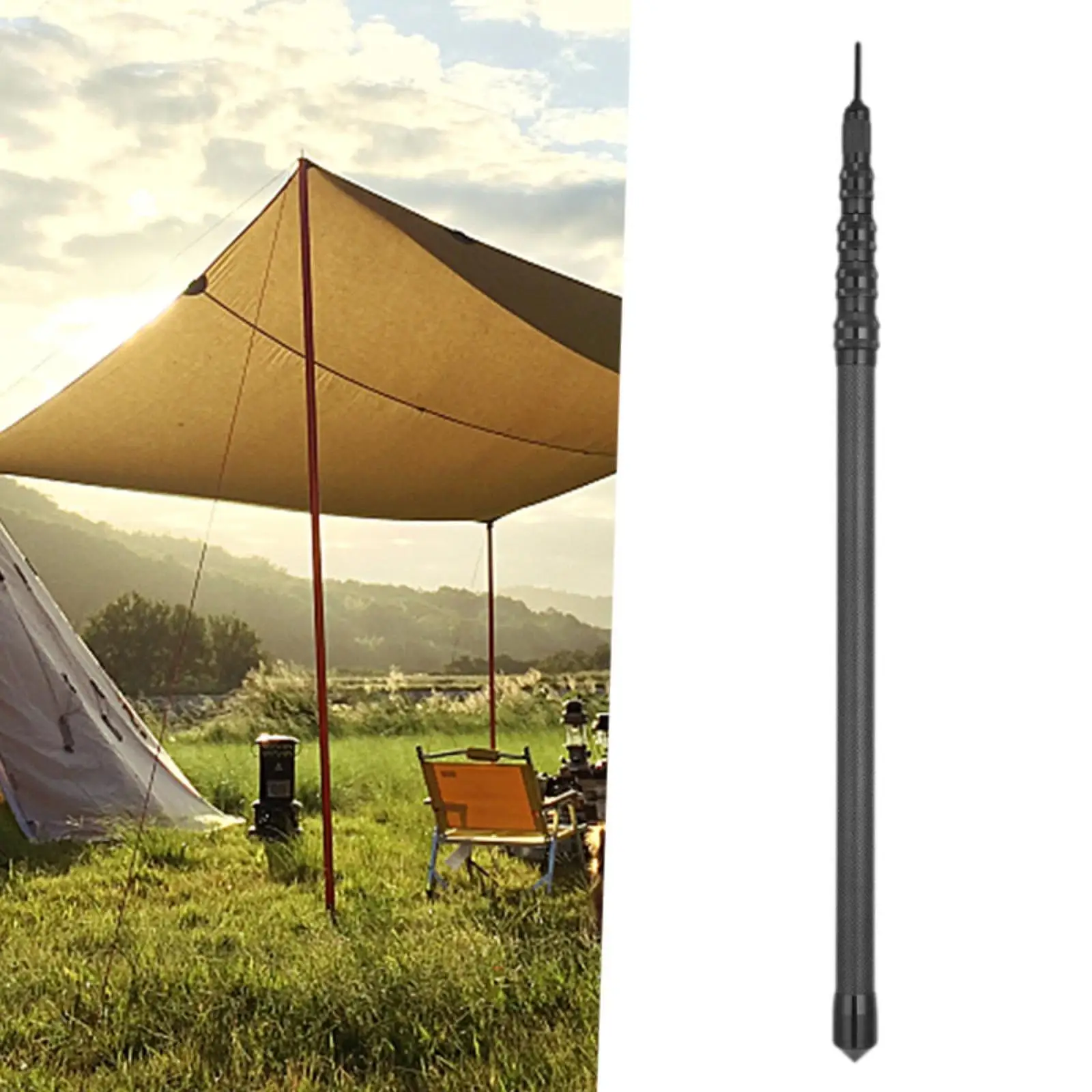 

Tent Pole Awning Pole 67cm to 300cm Portable Telescoping Support Pole Tarp Pole for Garden Backpacking Porch Tarpaulin Hiking