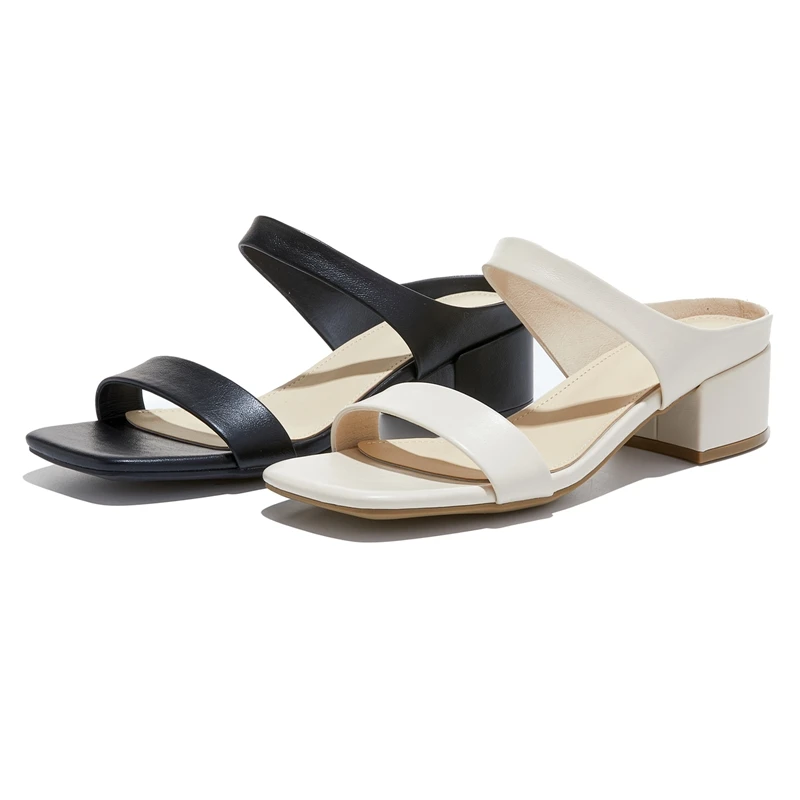

AIYUQI 2026 New Women's Slippers Single-strap square-toe chunky heel sandals women Plus-size summer high-heeled sandals female