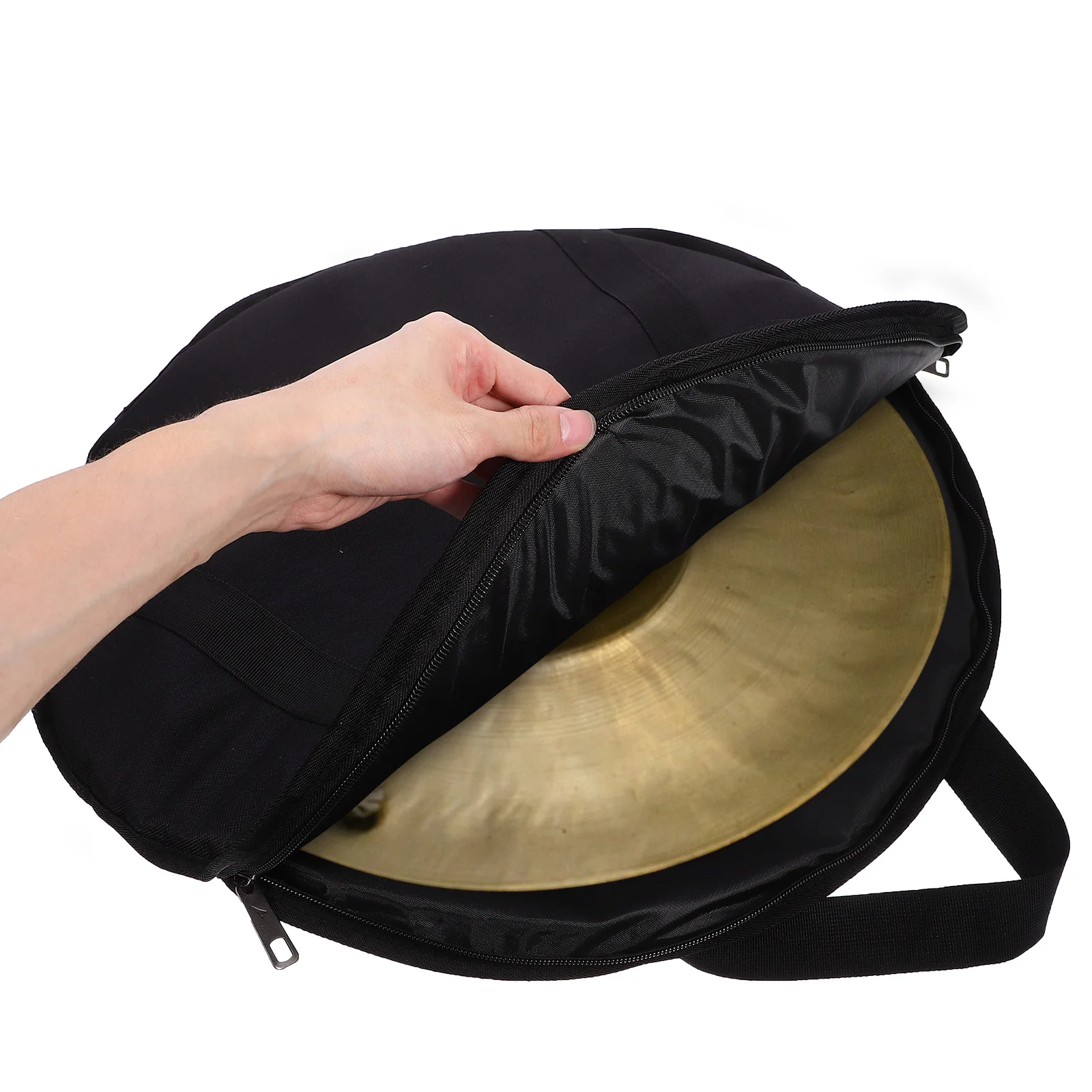 

Cymbal Storage Bag Oxford Wear-Resistant Black Round Portable Tote For Instrument Pouch Gig Bag Cotton Cymbal Container