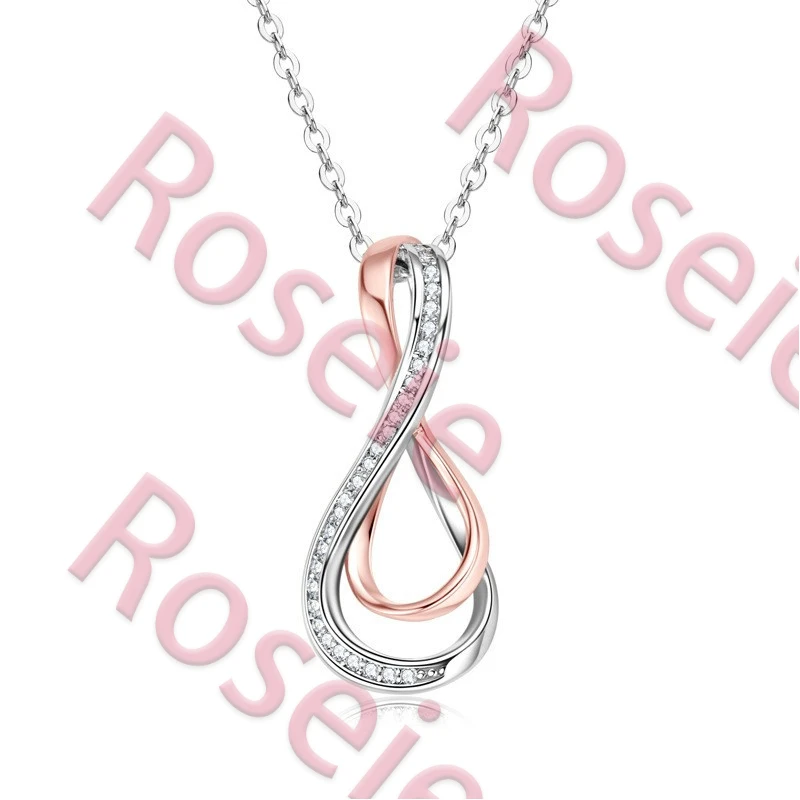 

Ожерелье Roseie 2026: Модное, роскошное, трендовое, классическое, с муассанитом, креативный дизайн, 8-образный символ, для женщин, серебро 925 пробы, ювелирное украшение для вечеринок, подарок