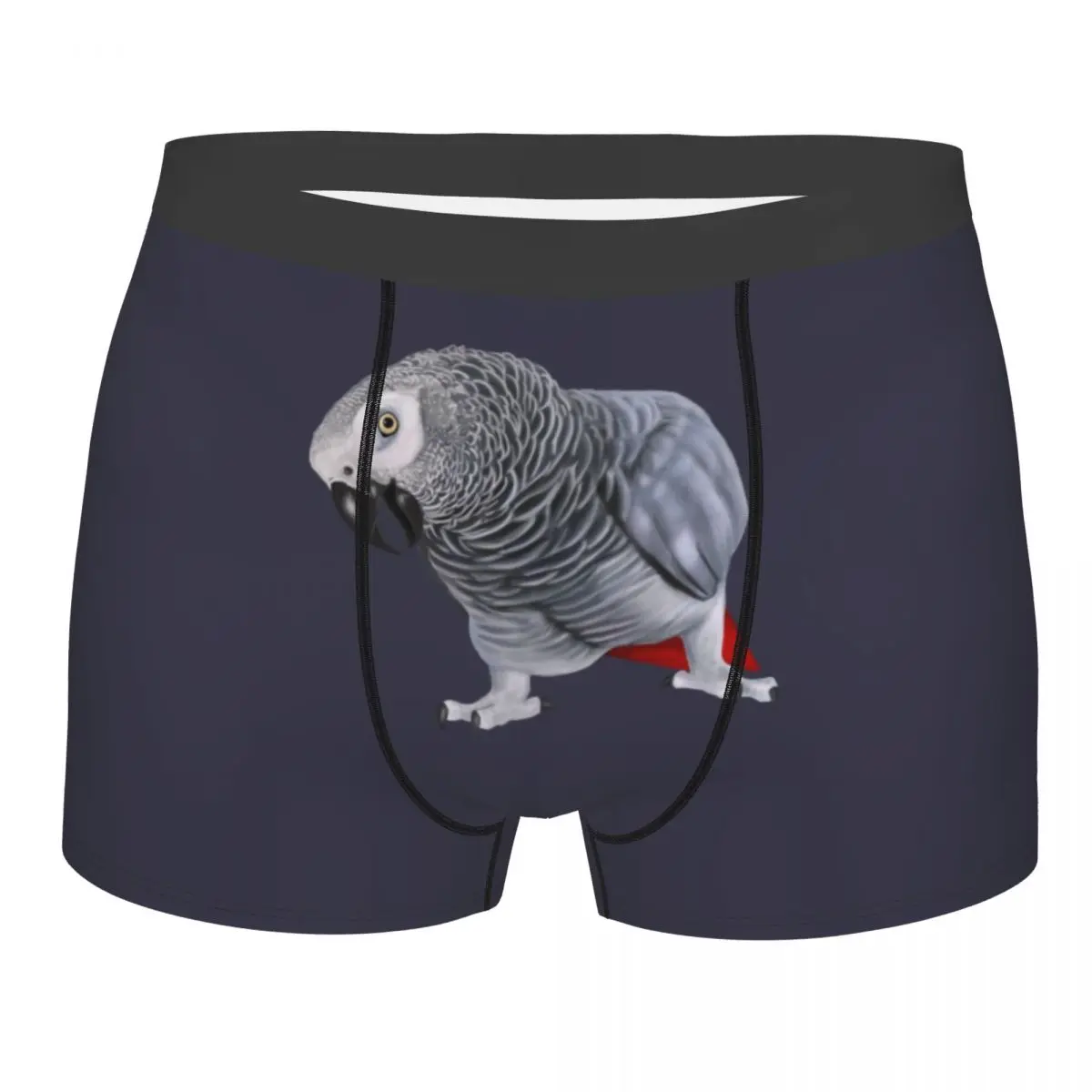 

Custom Male Cool African Grey Parrot Men Underwear Psittacine Bird Boxer Briefs Soft Shorts Panties Underpants