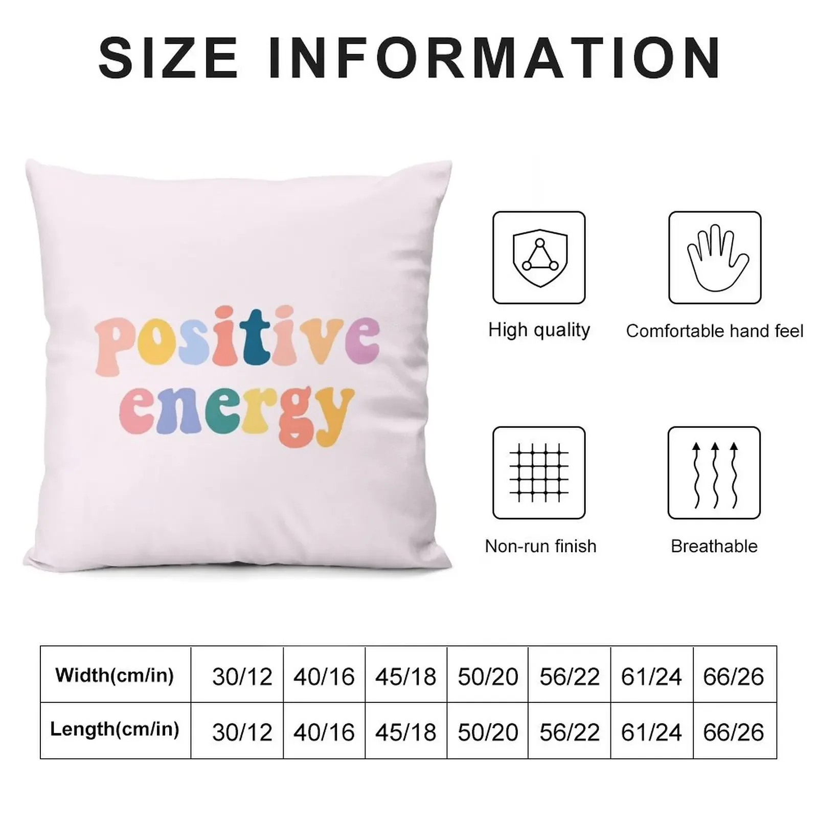 Positive Energy Throw Pillow Decorative Sofa Cushions Pillowcase Cushion pillow