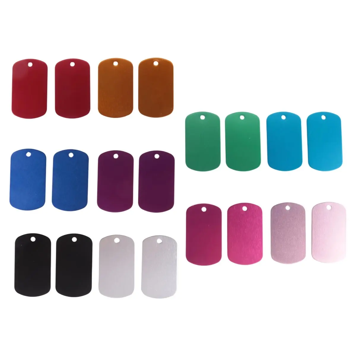 DT38 20Pcs of Metal Stamping Blank Aluminum Tags Multi-Color Metal Tags for Stamping, Engraving Blank Keychain for Engraving