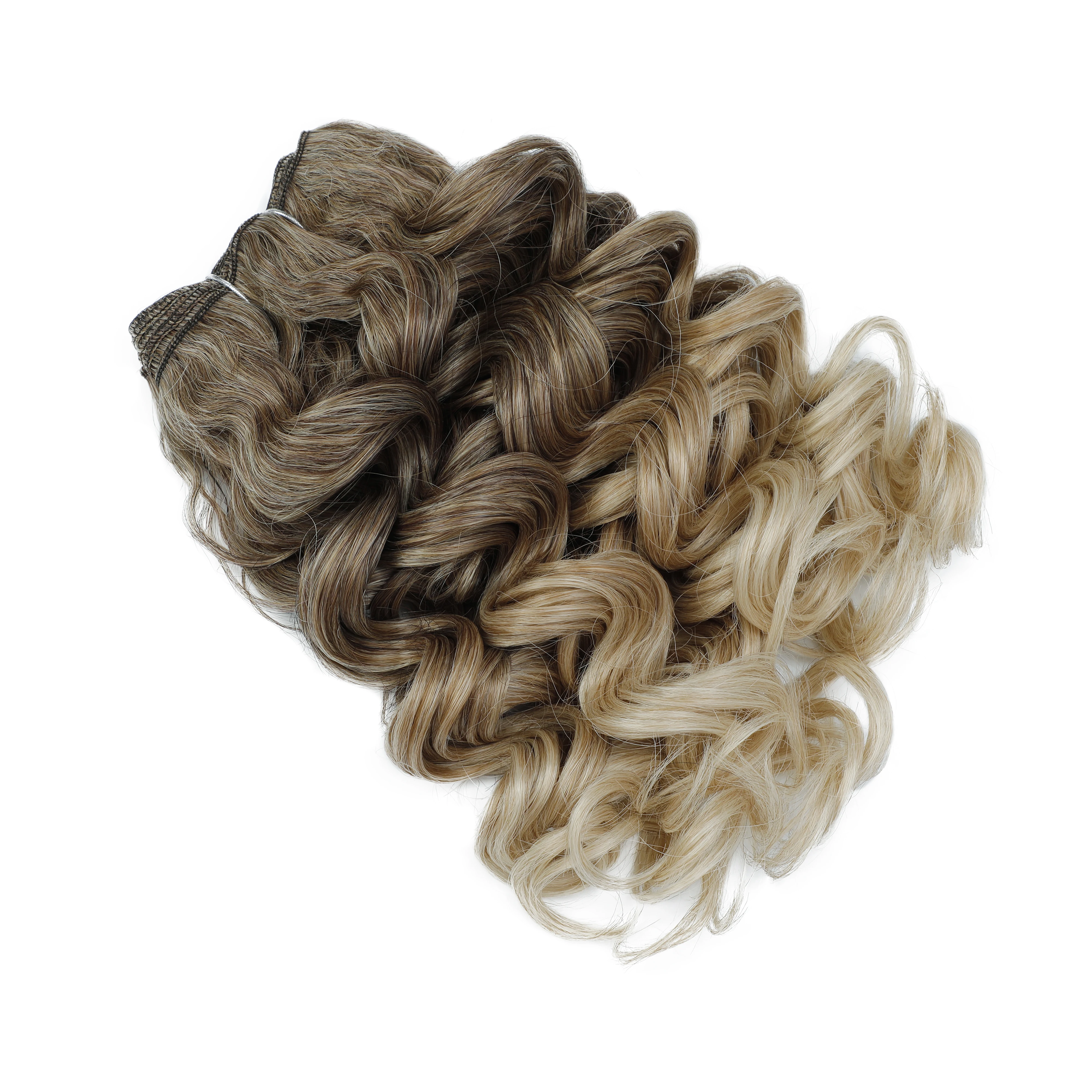 Gladys 30,5 cm lose gewellte Haarbündel, hitzebeständige Faser, 120 g/Stück, Ombre-Braun, Klavierblond, synthetisches lockiges Haar, Schussverlängerungen