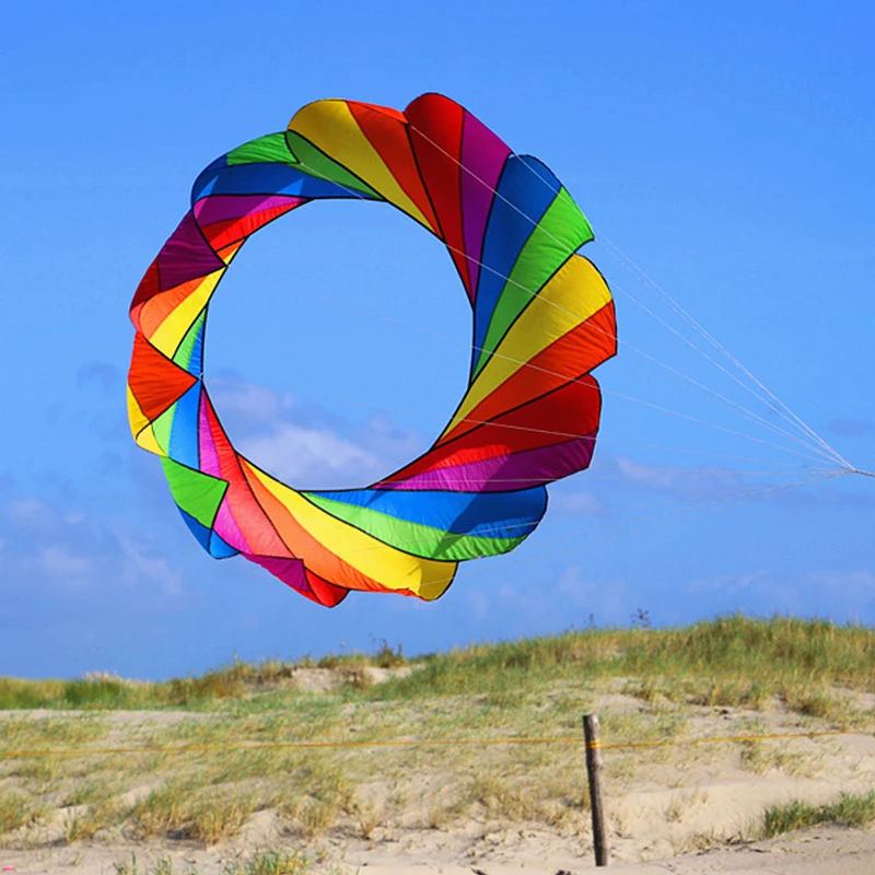 free shipping 2m kite ring flying pendant kite windsocks kite factory nylon kite steering kite rainbow kite toy sport wind power