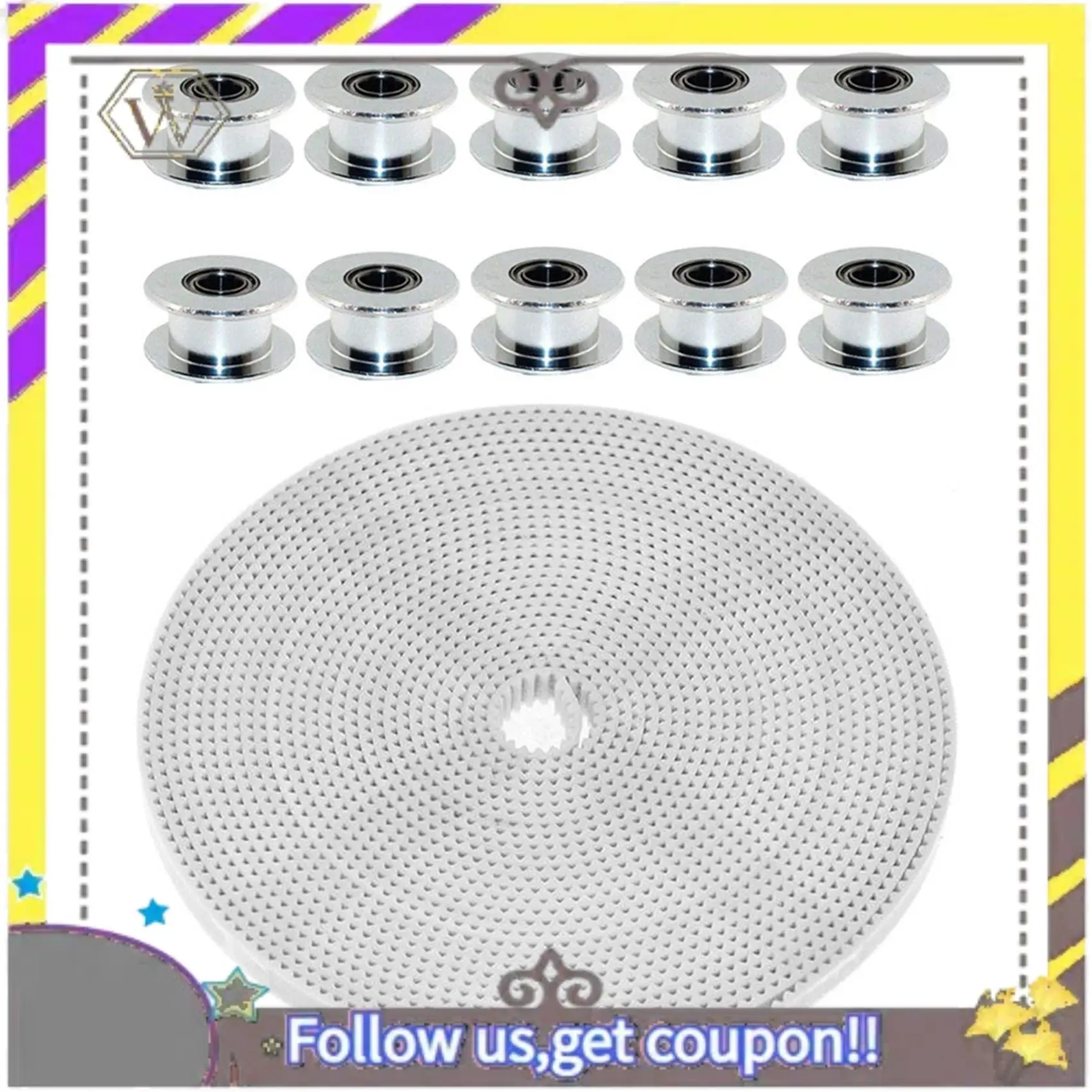 

AU33-1X Pu со стальным сердечником Ремень GT2 2Gt Ремень ГРМ и 10X GT2 20 Зубчатый диаметр 5 мм Алюминиевый натяжной шкив ремня ГРМ