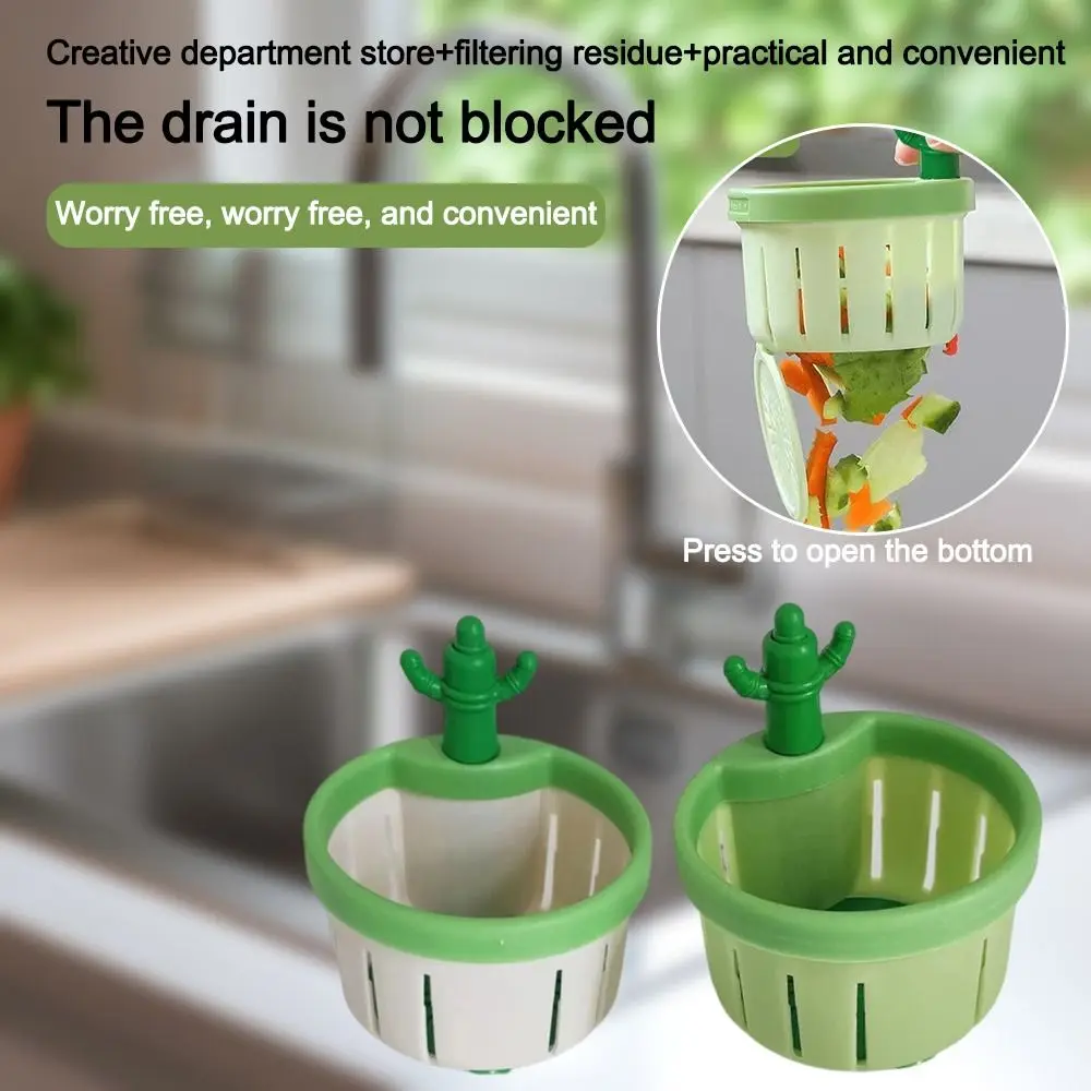 1/2pcs Leakage-proof Cactus Kitchen Sink Drain Strainer Anti-clogging Easy Cleaning Cactus Sink Drain Filter