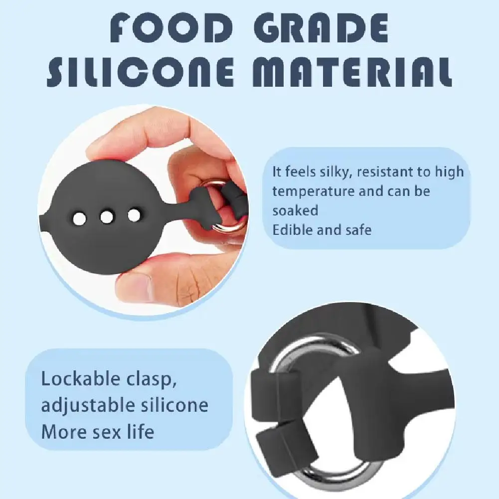 BDSM Mouth Gags Bondage Restraints All Silicone Mouth Gag Breathable Ball Gag Adjustable Belt Mouth Sex Toys For Adult SM Games