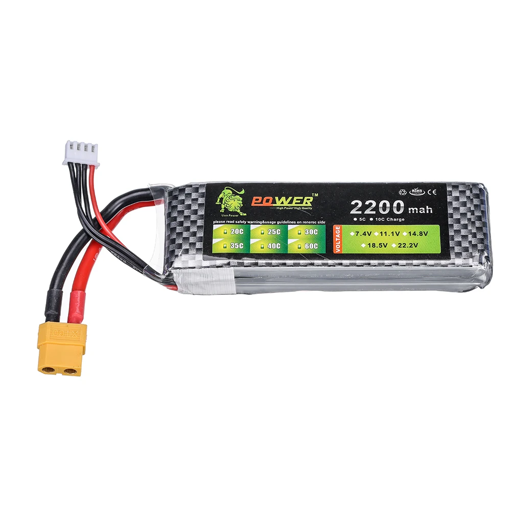 3s 11.1V 2200mAh 35C Lipo Battery for RC Car RC Boats RC Drone Battery spare Parts 3S LIPO 11.1 V 2200 mah with XT30 XT60 T Plug