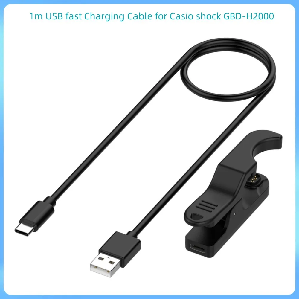 1m USB fast Charging Cable for Casio shock GBD-H2000 Watch Cord Wire charger