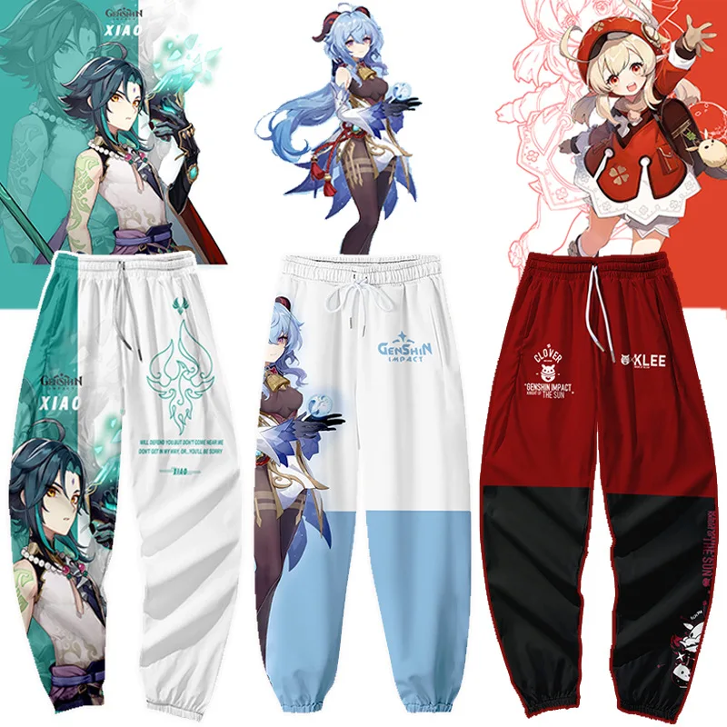 

Genshin Impact Sweatpants Klee Xiao Cosplay Anime Sweatpants Cartoon 3D Joggers Pants Men Women Harajuku High Street Trousers T