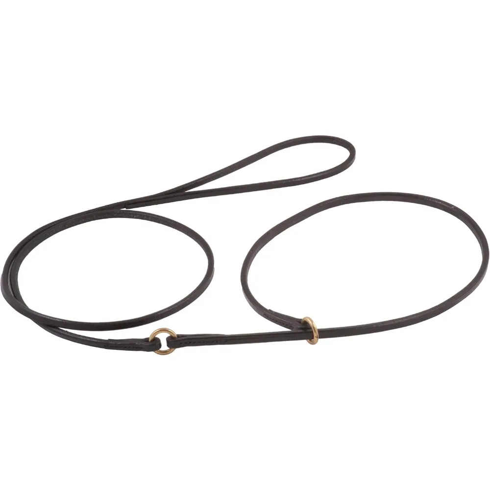 مجموعة مقود وأطواق جلدية متينة للكلاب - مريحة وسهلة الاستخدام - رصاص متكامل للانزلاق للكلاب #5