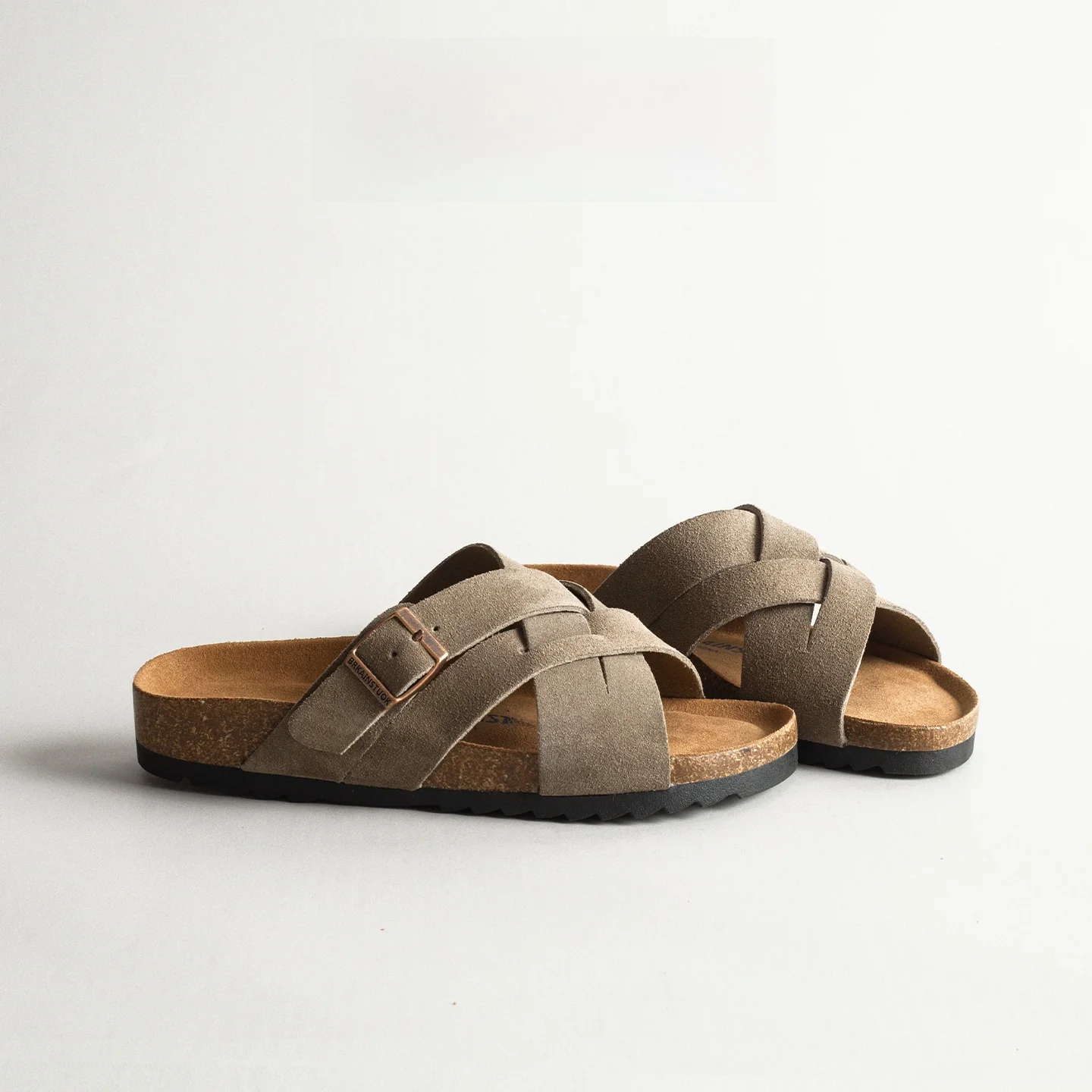 Real Leather Vintage Thick Bottom Cork  Women's Outdoor Summer Versatile Casual Beach Vacation Open Toe Slippers
