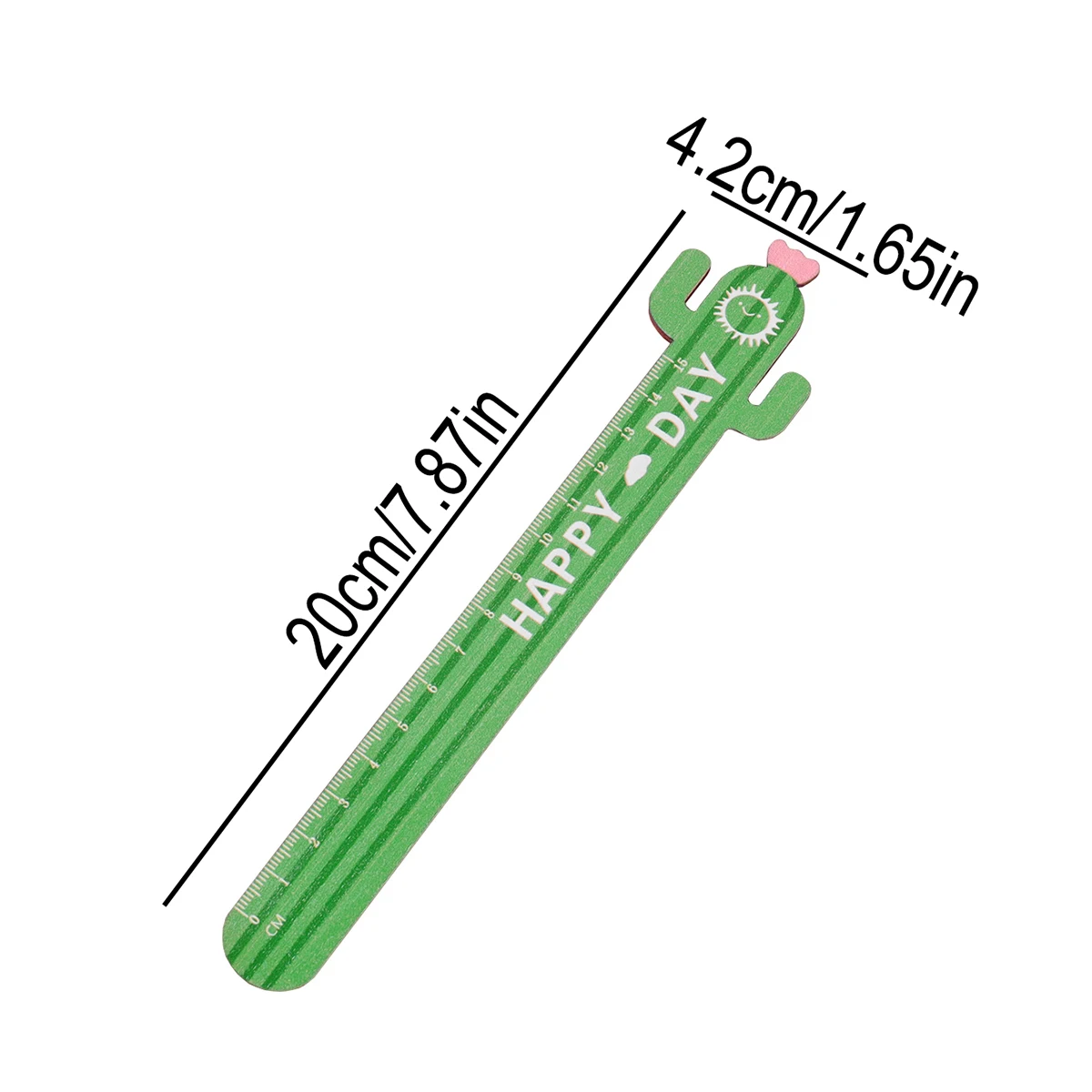 1pc Cactus Measuring Ruler, Green Cactus Shape 15cm Long Student Study Exam Homework Ruler, Drawing Measurement Mark